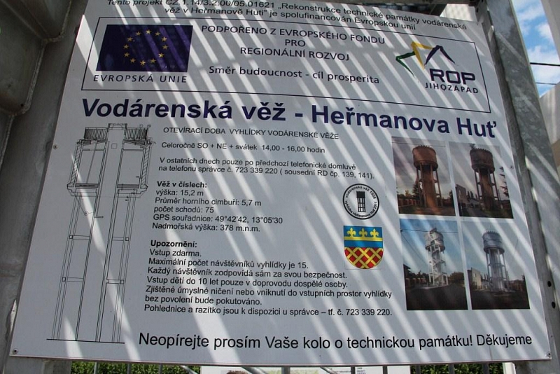 Aussichtsturm auf dem Wasserturm in der Heřmanov-Hütte
