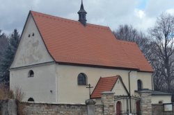 Boušín in Náchod region - church and well